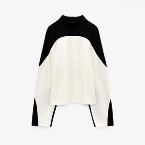 Black and White Women's Sweater - Zara